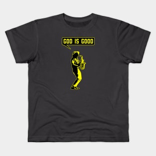 Christian saxophone player (saxophonist) in yellow and black Kids T-Shirt